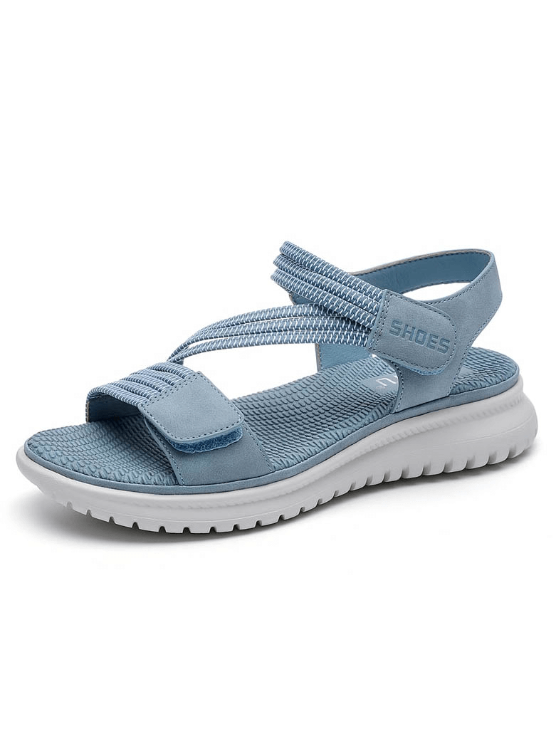 Sport Women's Soft Sandals in blue with Velcro and flat sole, perfect for comfort and style, SKU: SF0999.